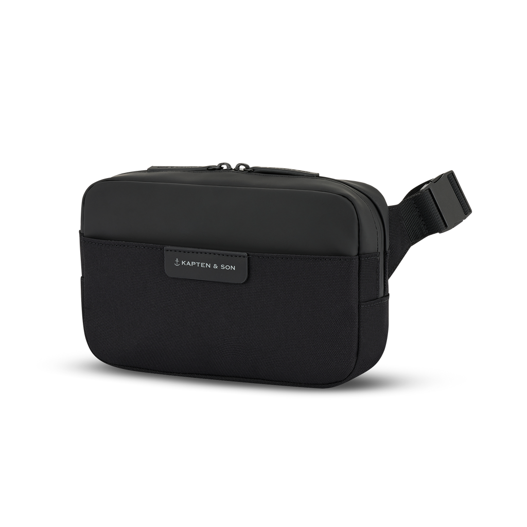 Kapten & Son Bergen Pro Crossbody All Black Umhängetasche Seitenansicht