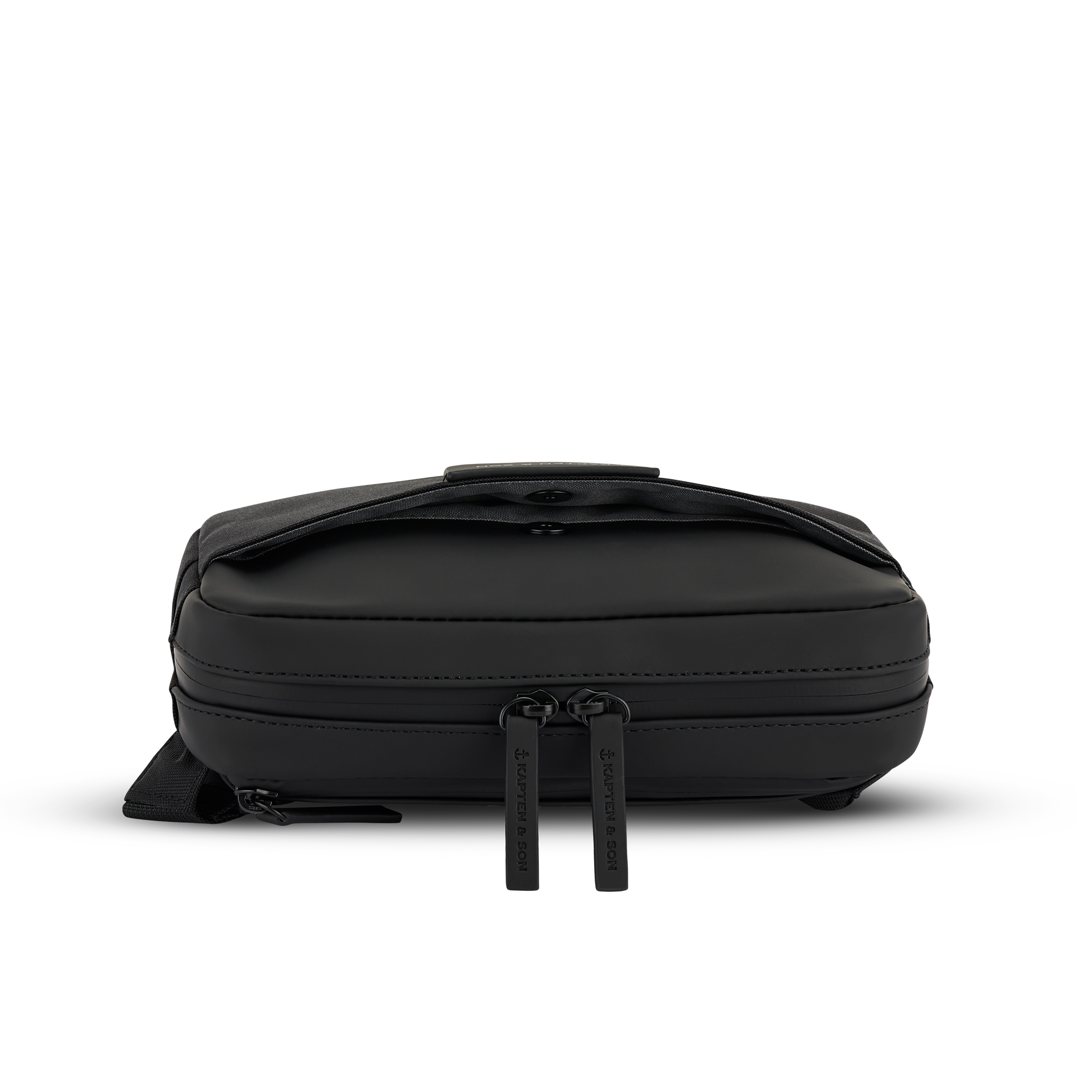 Kapten & Son Bergen Pro Crossbody All Black Umhängetasche Reißverschluss Detail