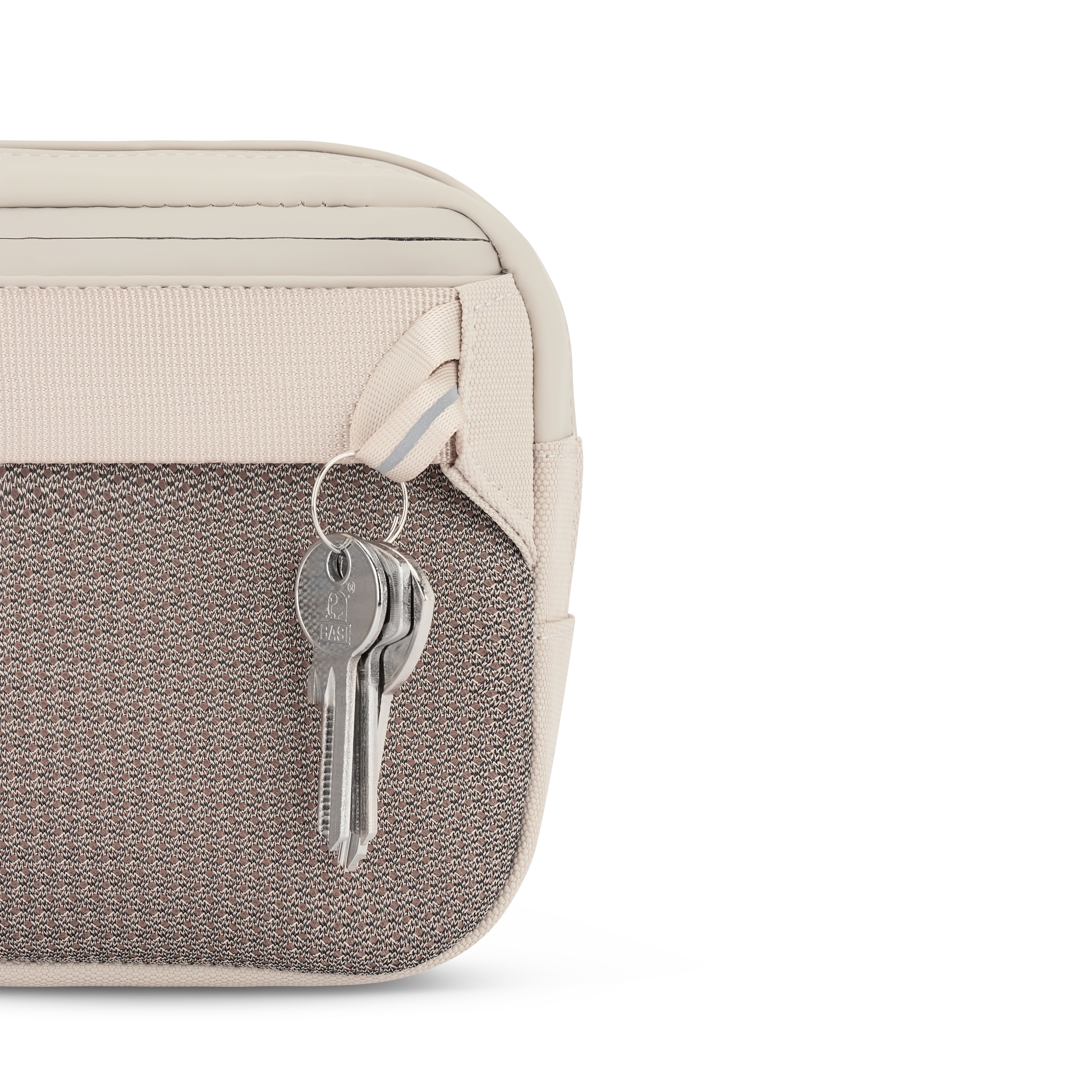 Kapten & Son Bergen Pro Crossbody Sandstone Umhängetasche Rückansicht Schlüssel