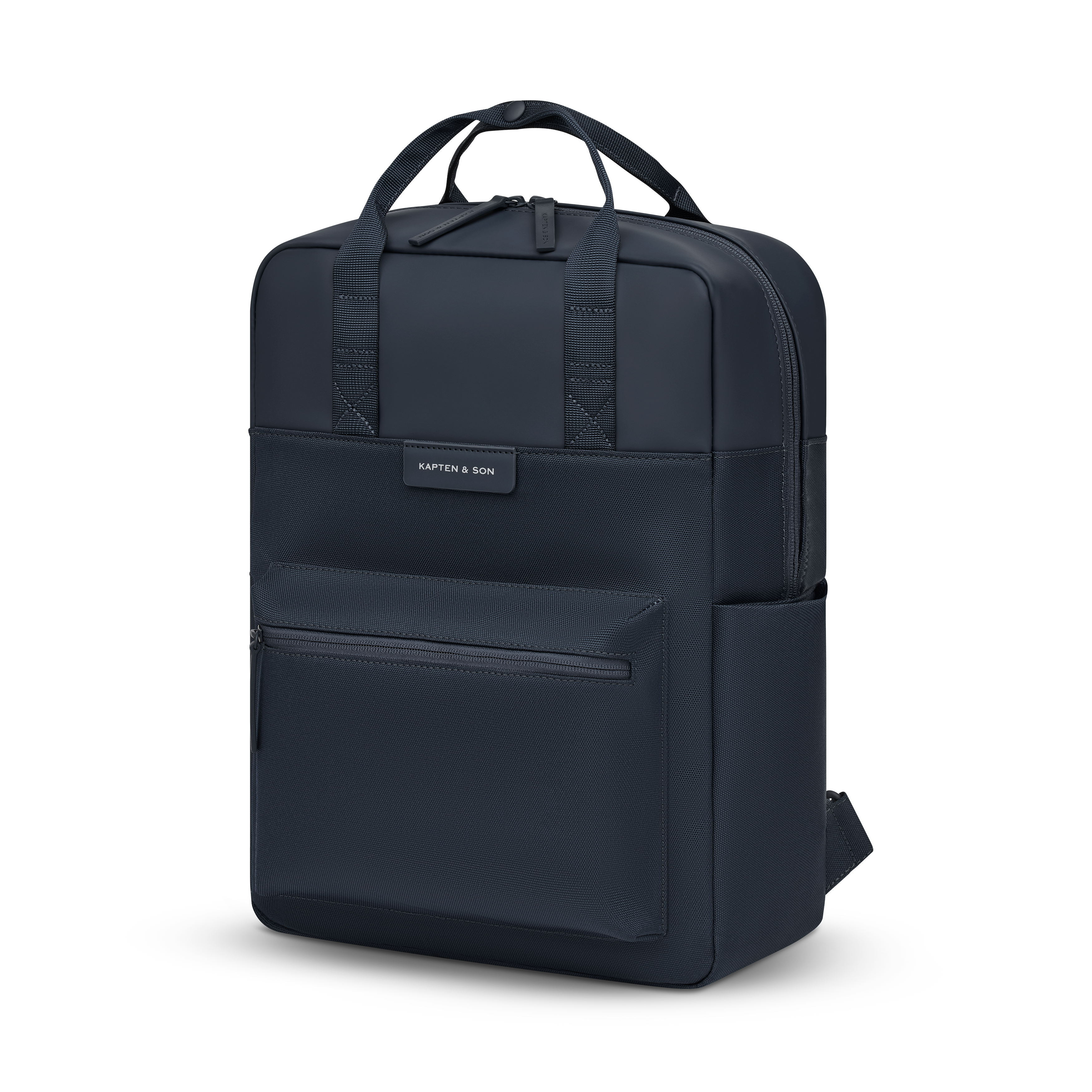 Sac à dos Kapten & Son Bergen Navy, vue de face, 15 L, résistant à l’eau, compartiment pour ordinateur 14"