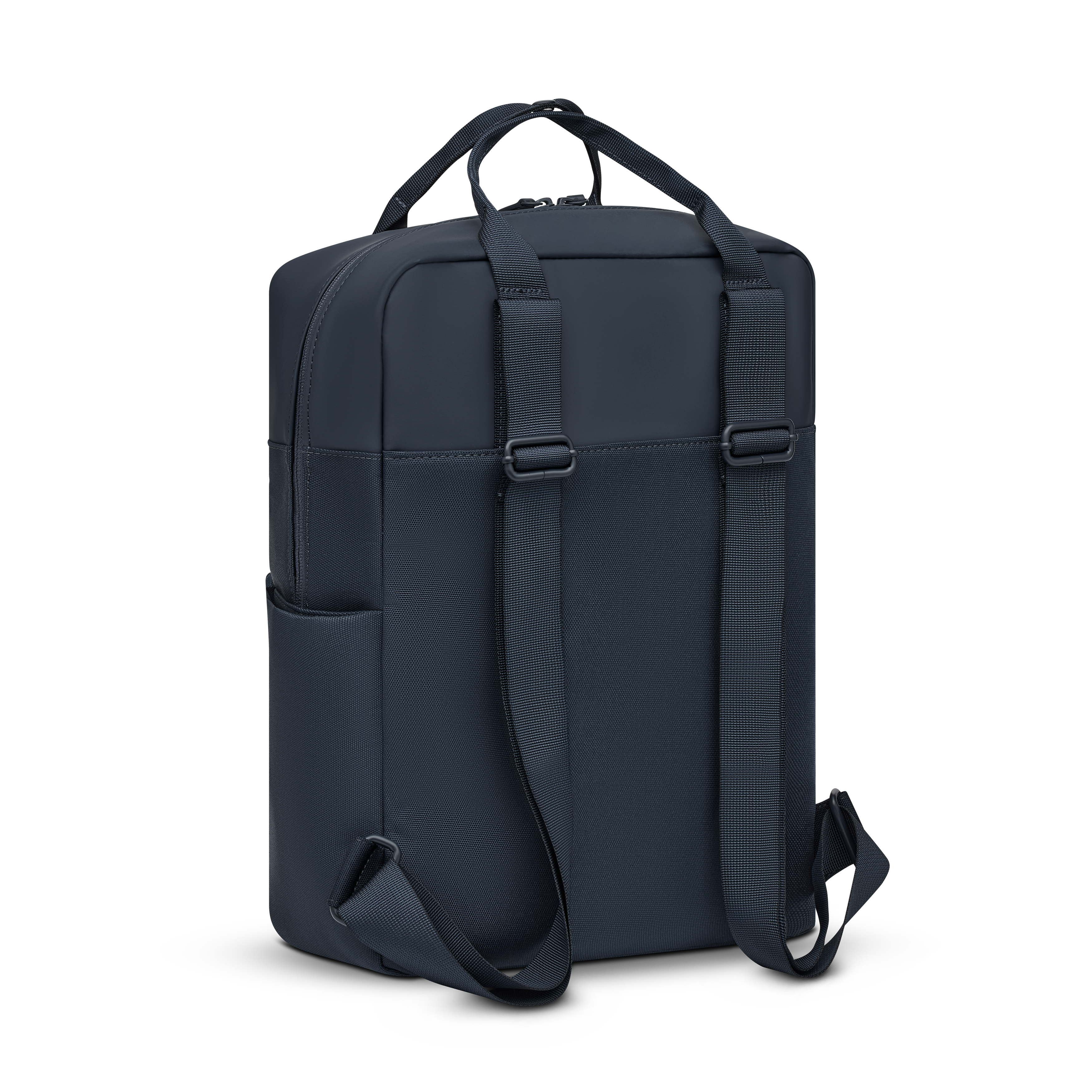 Sac à dos Kapten & Son Bergen Navy Blue, vue de dos, 15 L, résistant à l’eau, compartiment pour ordinateur 14", bleu marine