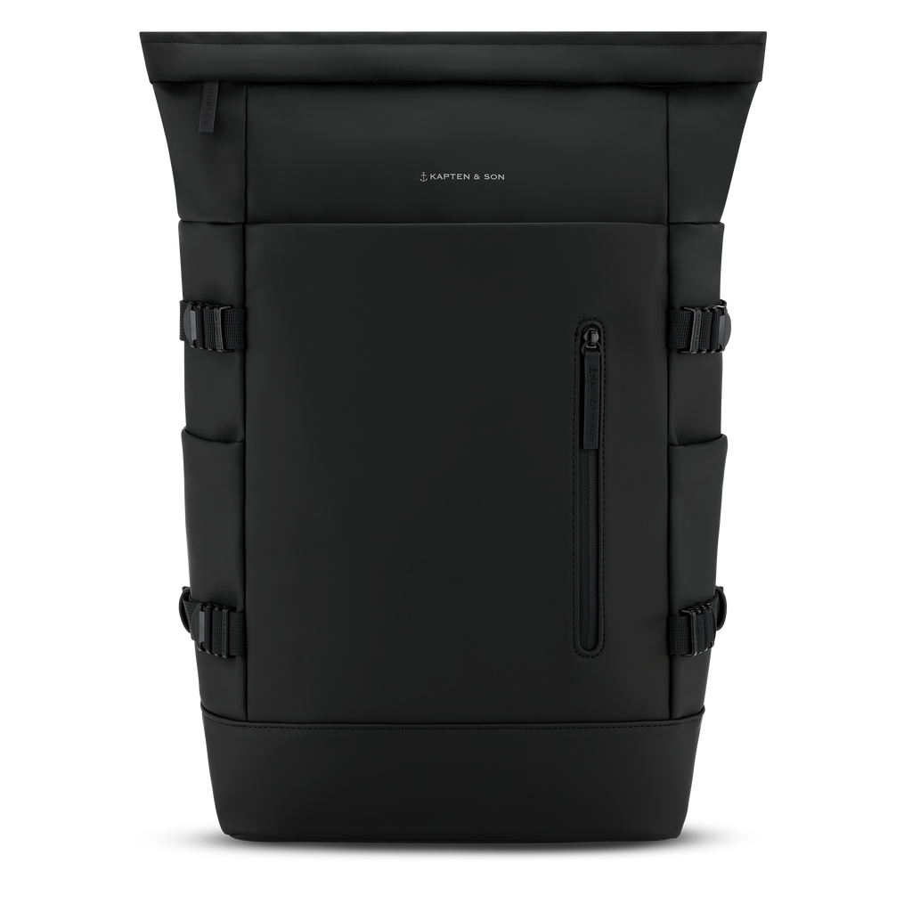 Kapten & Son Helsinki Pro All Black Rucksack Front
