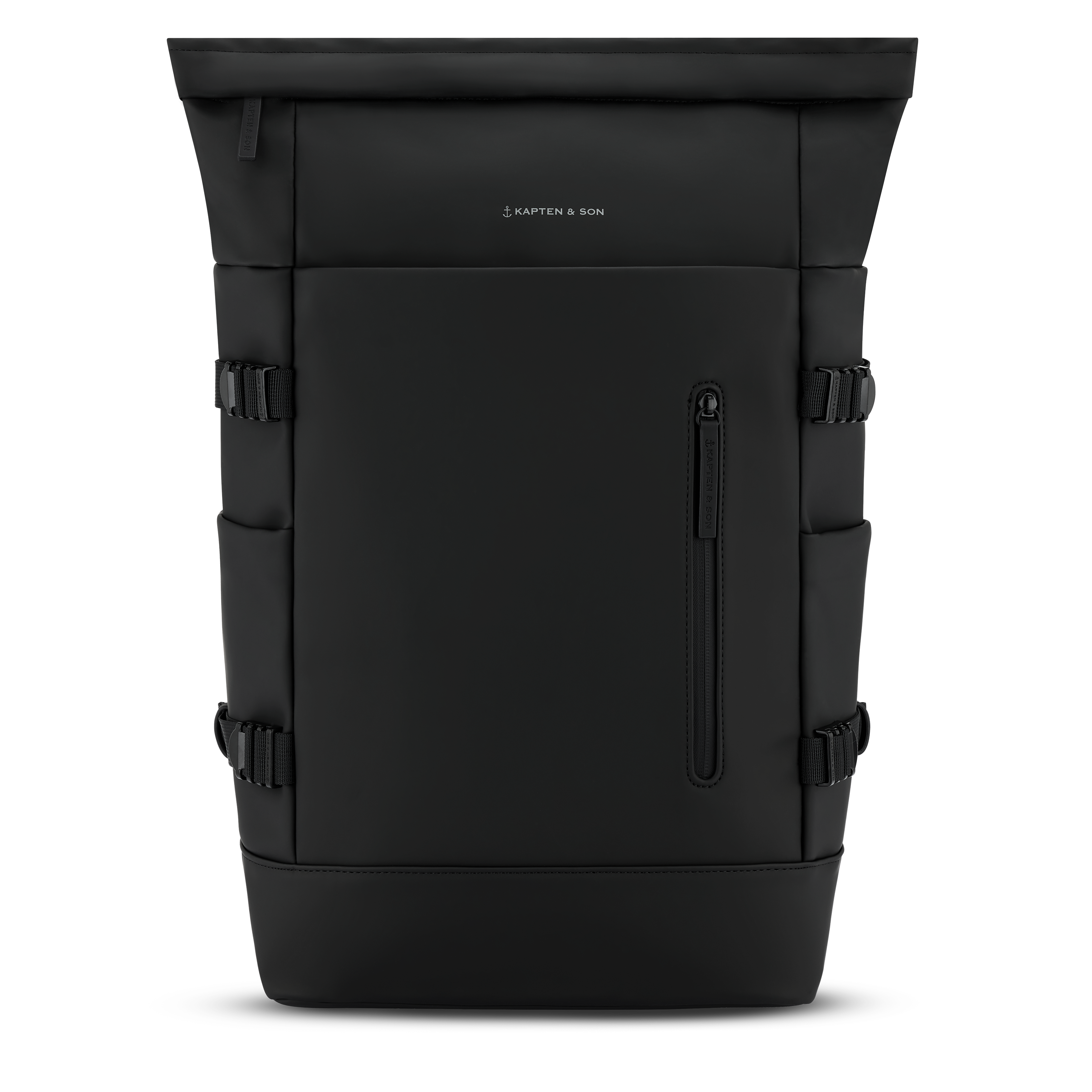 Kapten & Son Helsinki Pro All Black Rucksack Front
