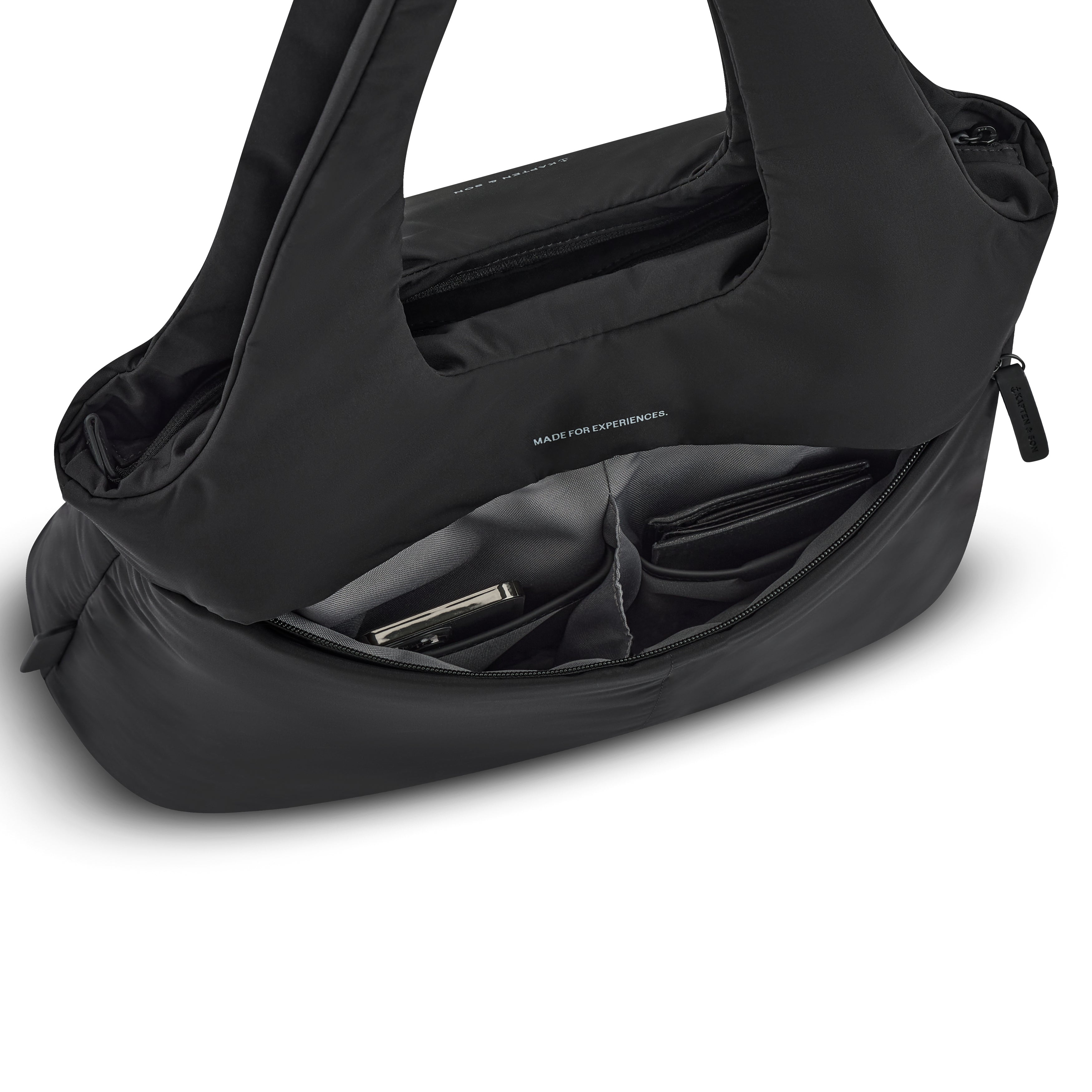 Kapten & Son Skara Cloud Shopper Black Umhängetasche Seitentasche
