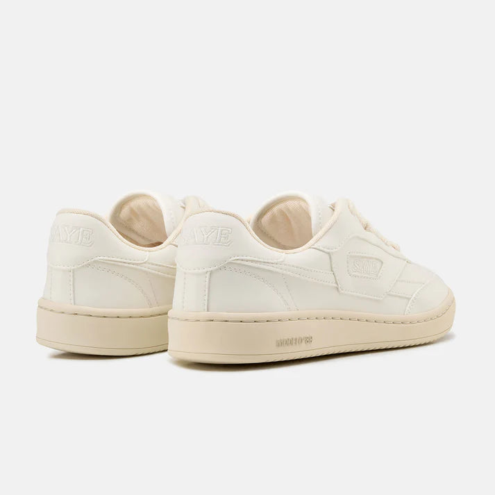 Weißer Sneaker von Saye mit  und heller Sohle, Rückenansicht