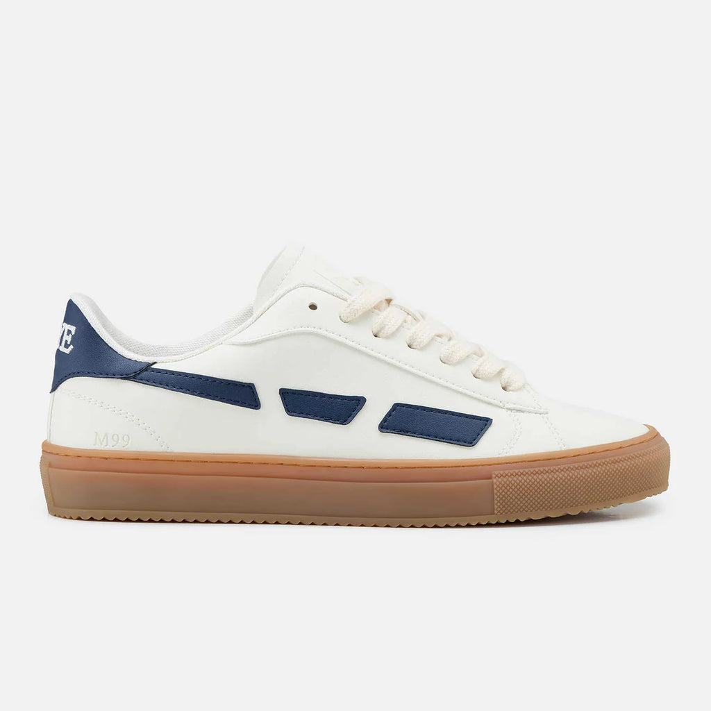 Meeko Sneakers blanc and blue vue lateral
