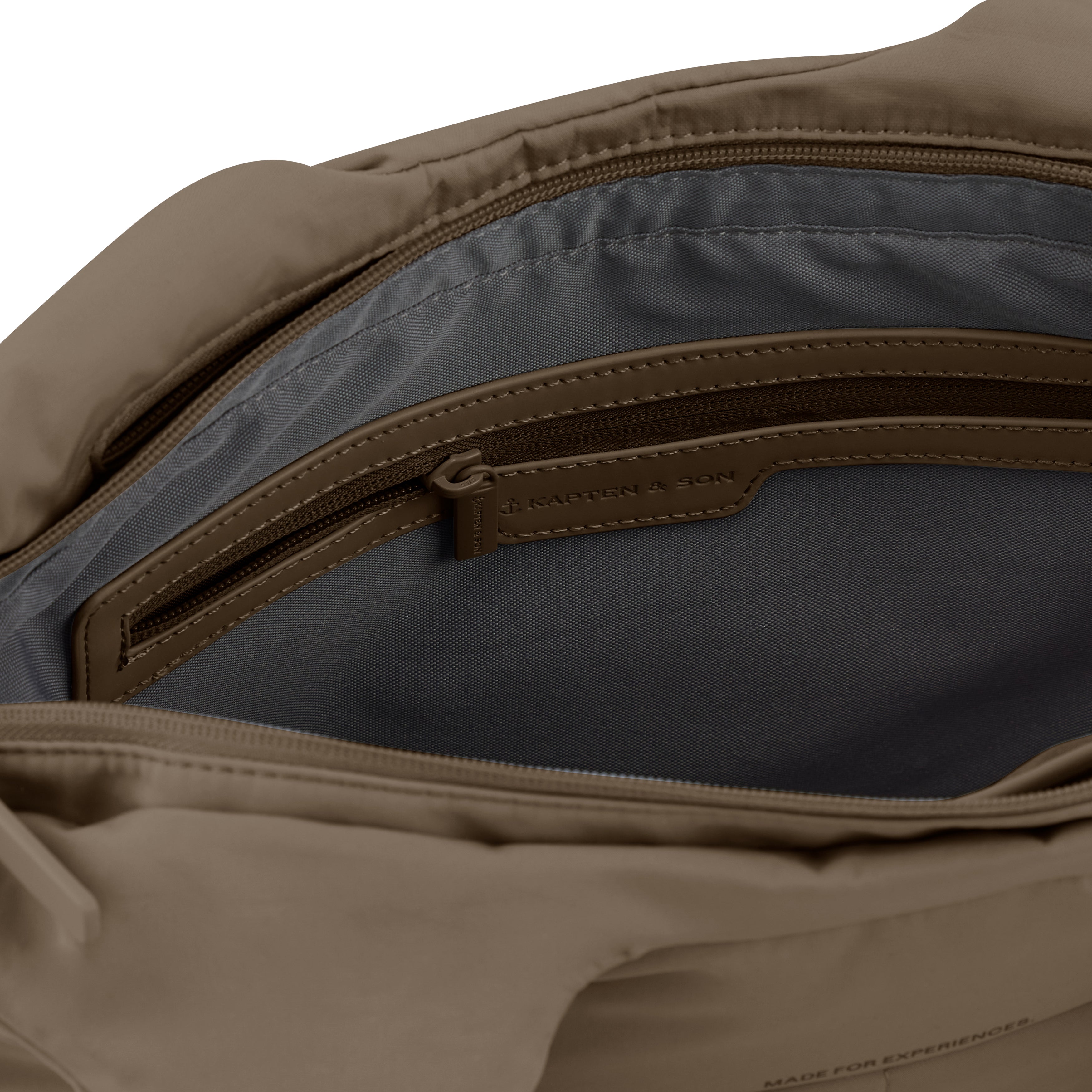 Kapten & Son Skara Cloud Shopper Walnut Umhängetasche Zipperansicht Detail
