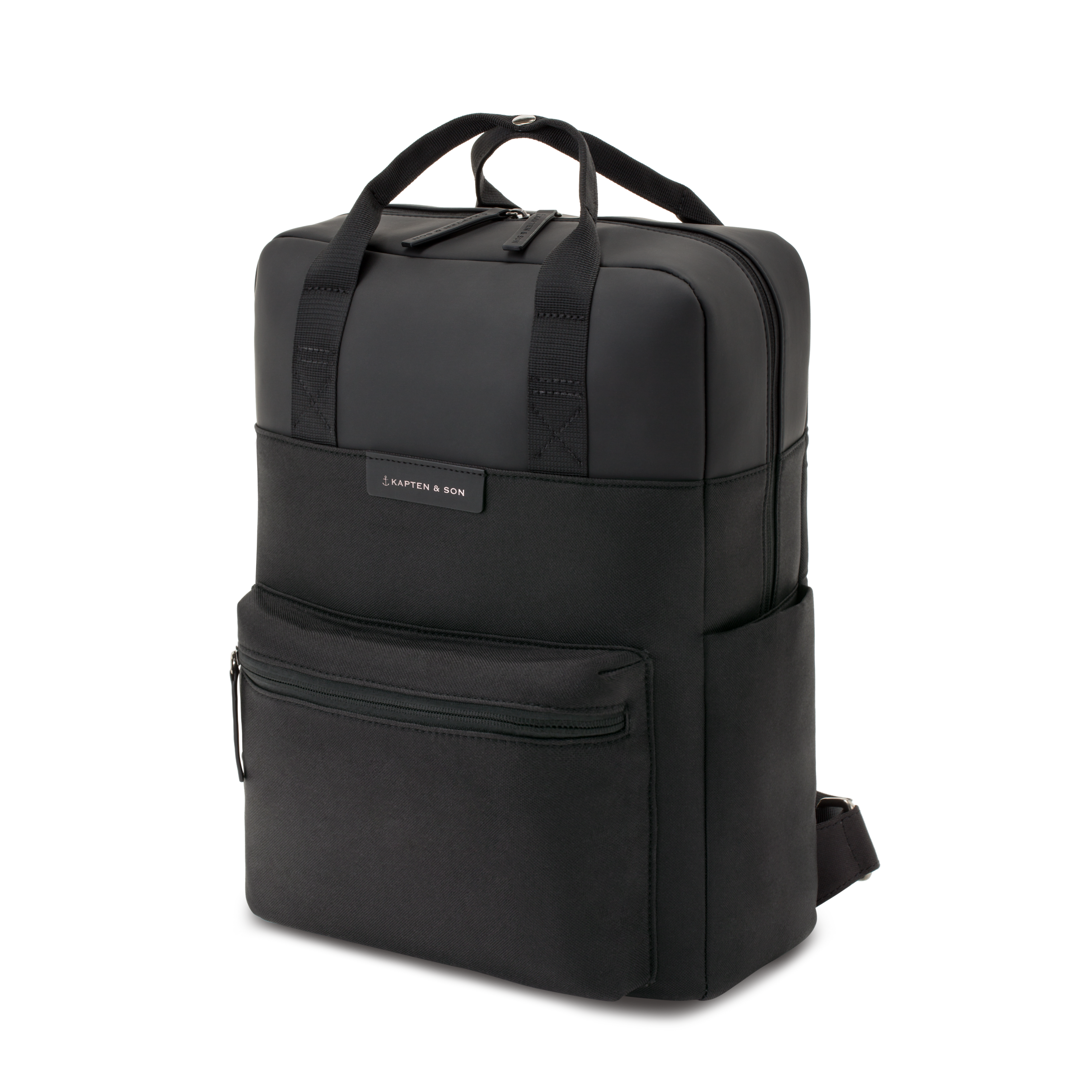 Sac à dos Kapten & Son Bergen All Black, vue de côté, design noir élégant