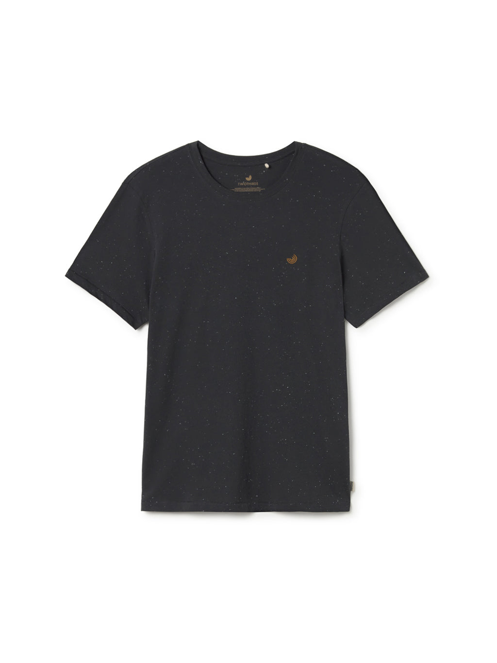 T-shirt à manches courtes Qalito de TwoThirds en gris foncé pour hommes avec texture à petits grains, vue de face