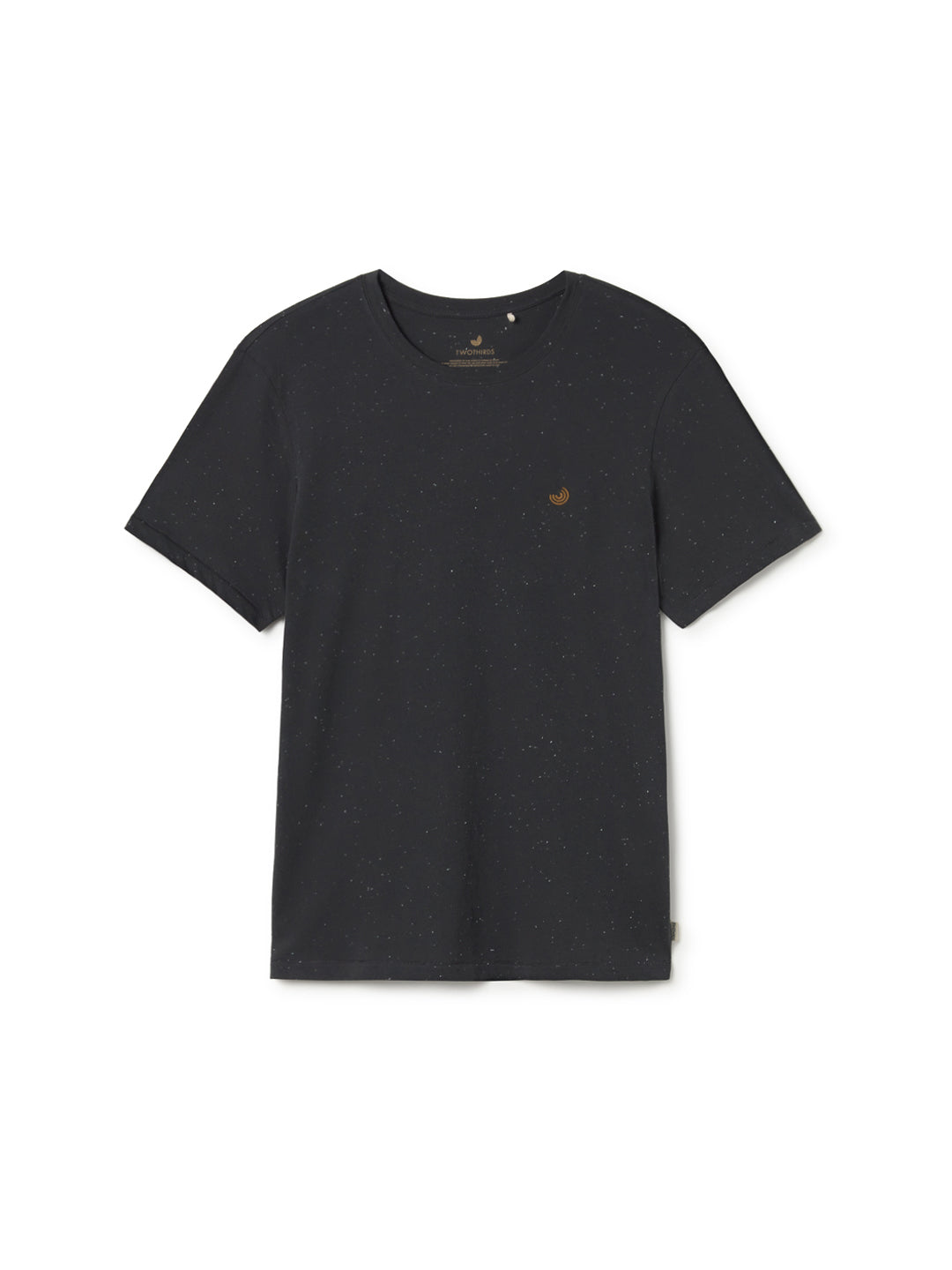 T-shirt à manches courtes Qalito de TwoThirds en gris foncé pour hommes avec texture à petits grains, vue de face