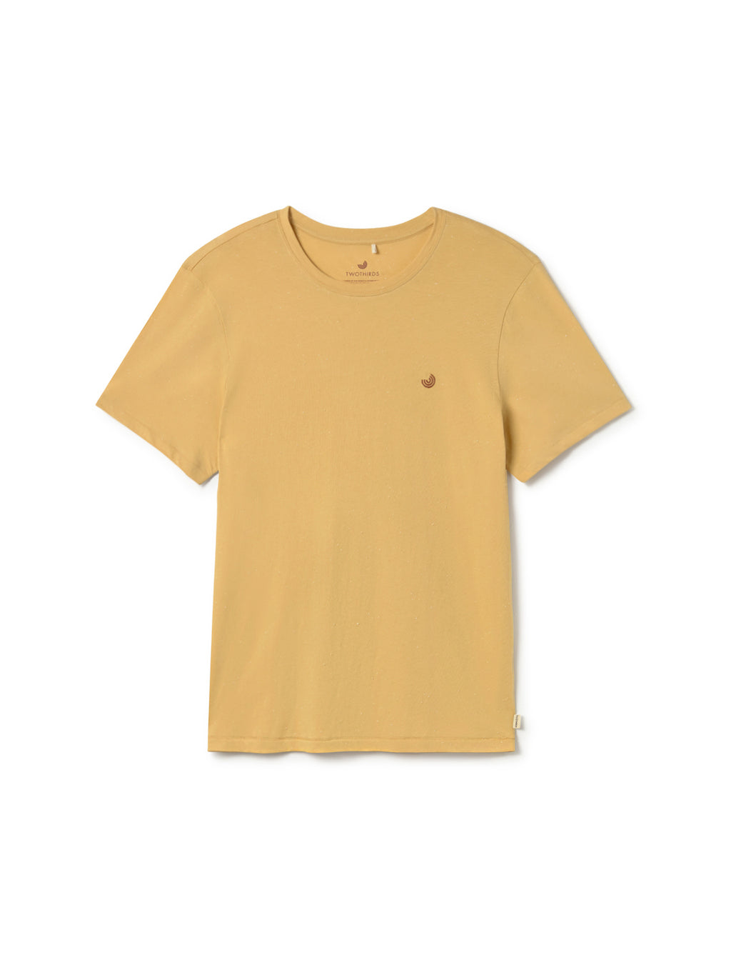 T-shirt à manches courtes Qalito de TwoThirds en jaune pour hommes avec texture à petits grains, vue de face