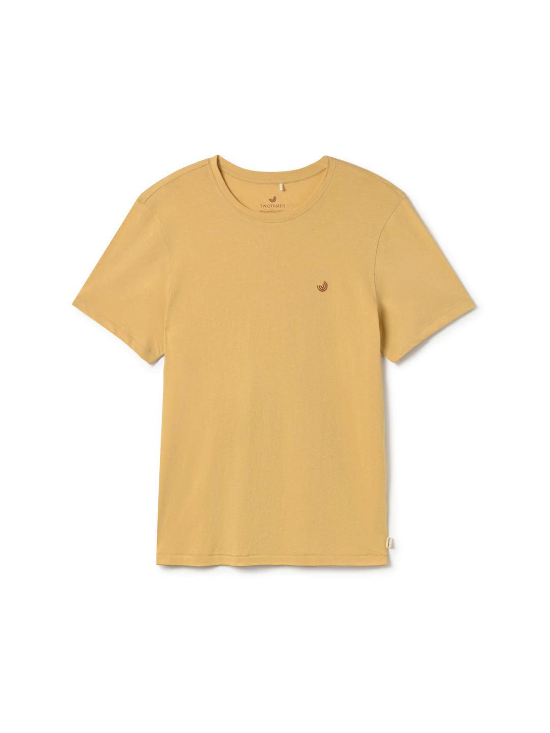 T-shirt à manches courtes Qalito de TwoThirds en jaune pour hommes avec texture à petits grains, vue de face