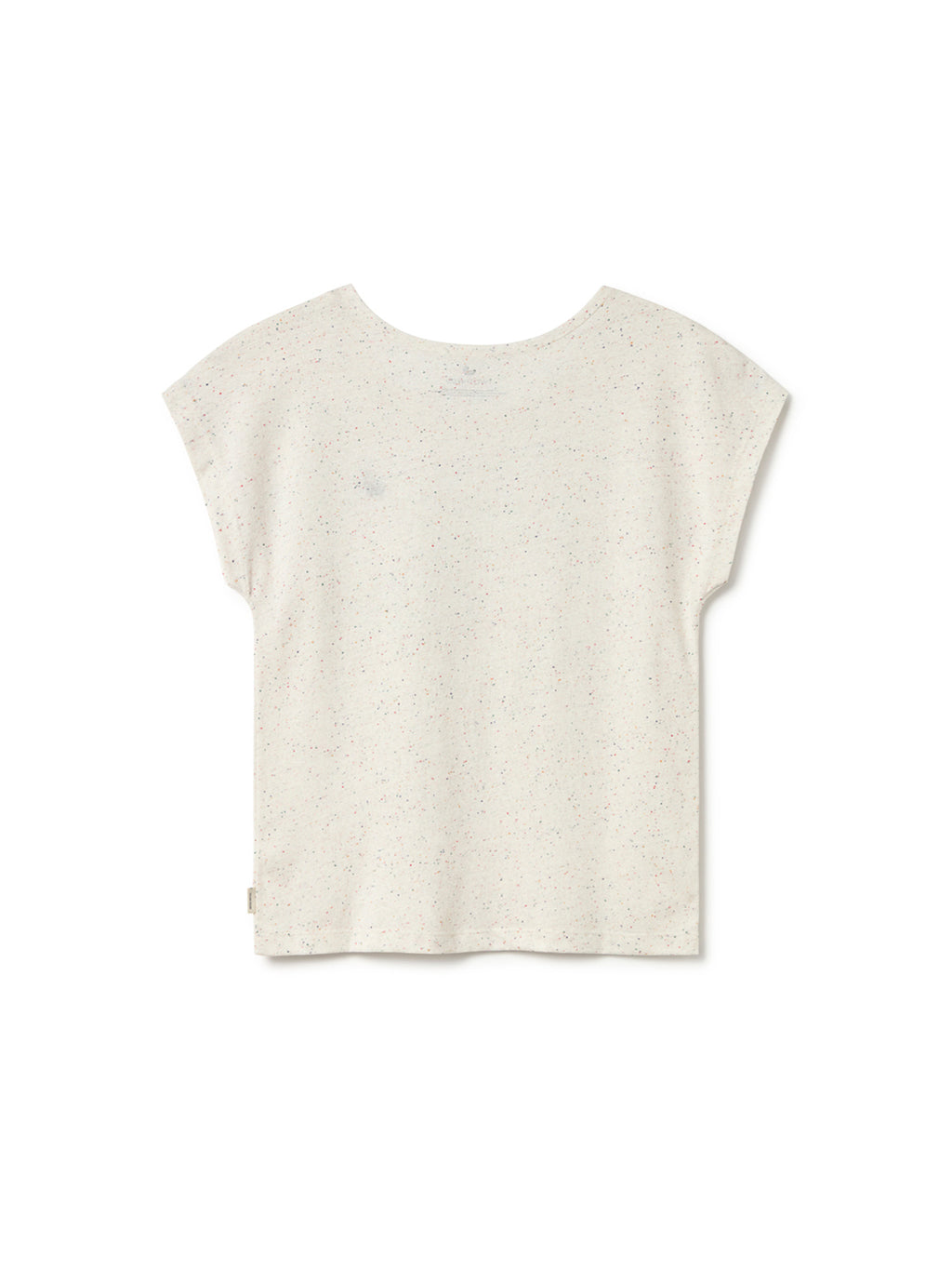 T-shirt sans manches de TwoThirds avec rayures blanches et tissu à petits grains, vue de dos, logo de la marque brodé sur la poitrine gauche sur le devant