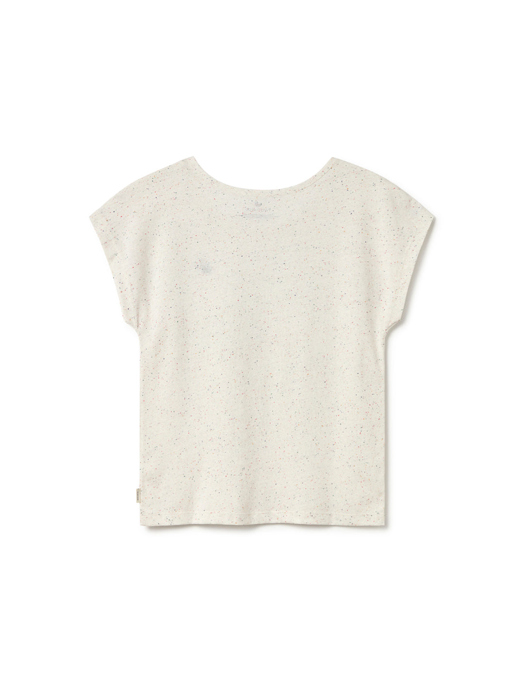 T-shirt sans manches de TwoThirds avec rayures blanches et tissu à petits grains, vue de dos, logo de la marque brodé sur la poitrine gauche sur le devant
