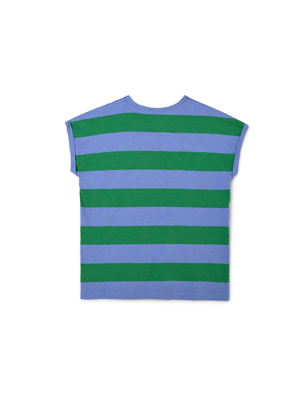 T-shirt sans manches TwoThirds avec rayures bleu et vert, vue de dos