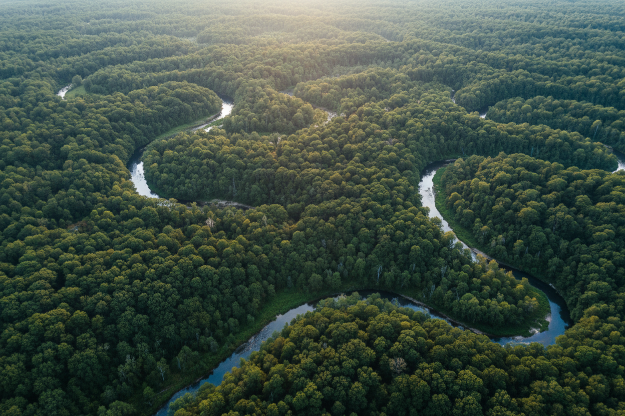 Wald aus Vogelperspektive